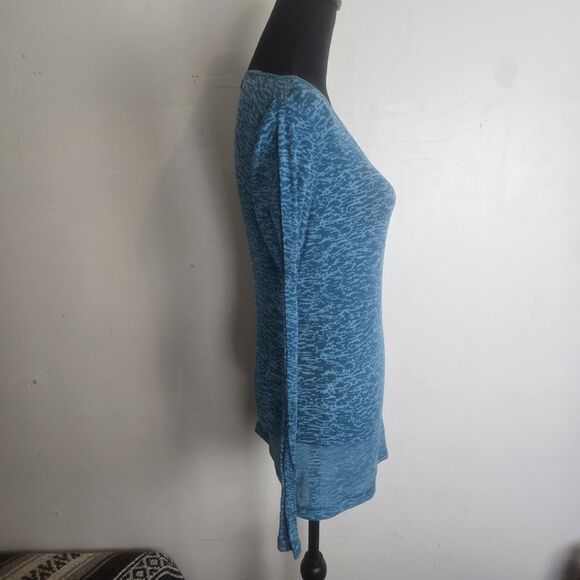 Vintage Y2K Miley Cyrus Max Azria Top Junior XL Animal Print Teal Burn Out - Picture 4 of 10